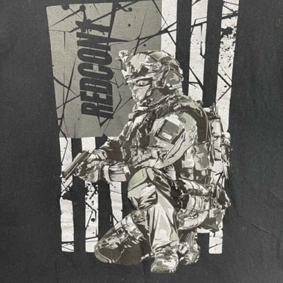 RECON1 Soldier on Knee Mens XL Tshirt Black Graphic Cotton Excellent - Never wor - Picture 2 of 6